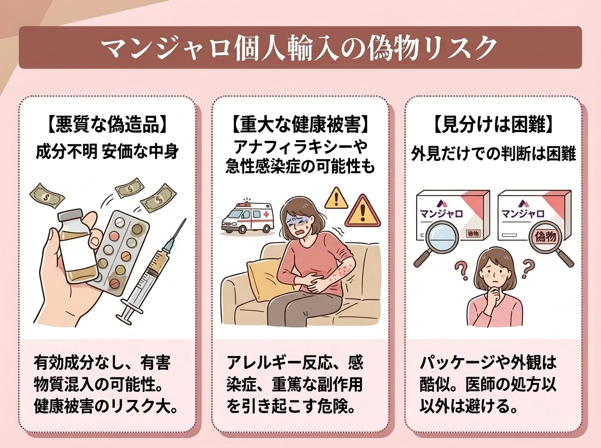 マンジャロ個人輸入の偽物リスク